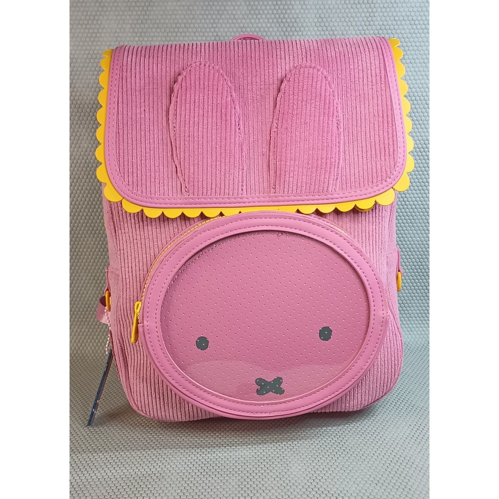 Miffy & Whatever! Pink Corduroy Backpack Scalloped Trim Dick Bruna New with Pin